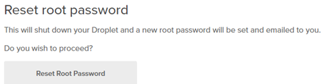 Resetting the root password.